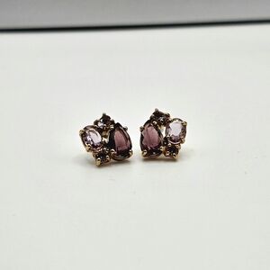 Banana Republic Gold & Purple stone stud earrings